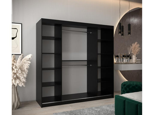 T3 Sliding Door Wardrobe 200/200/62 2 Doors Black/Elariva GDQF30744