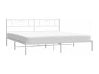 Metal bed frame with white headboard 200x200 KQRD15010