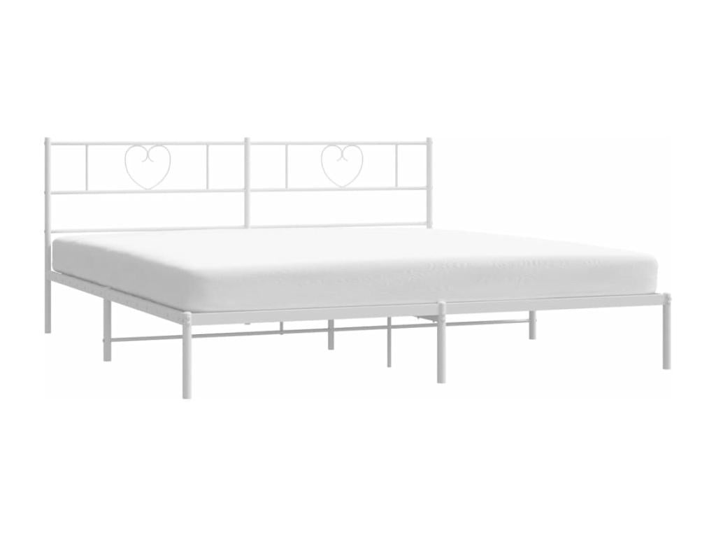 Metal bed frame with white headboard 200x200 KQRD15010