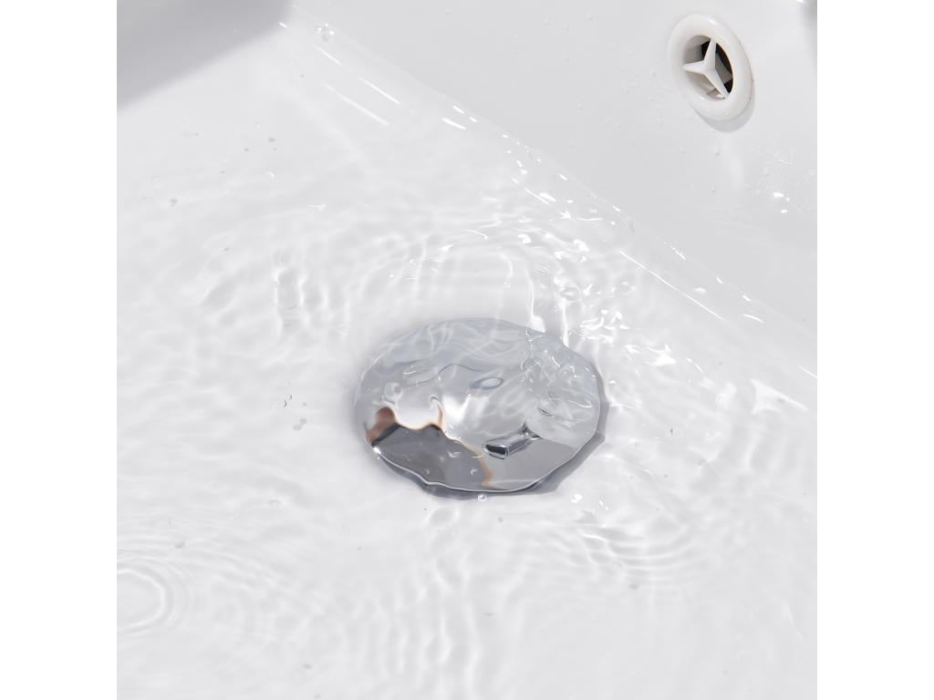 Lumenao 2pcs Sink Drain with Overflow Pop-Up Valve Sink Drain with Basket Strainer for Bathroom Chrome JEHE36616