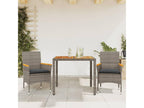 Elariva GGAI75969 Grey Rattan Garden Dining Set with Cushions 3 pcs