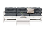 4-piece garden furniture set with cushions, white, solid pine wood WHIZ59166