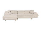 Zensova Scandinavian left-hand corner convertible sofa with storage in Zensova - Beige, wooden legs - W271 x D192 x H70cm - Zensova DBOI69488
