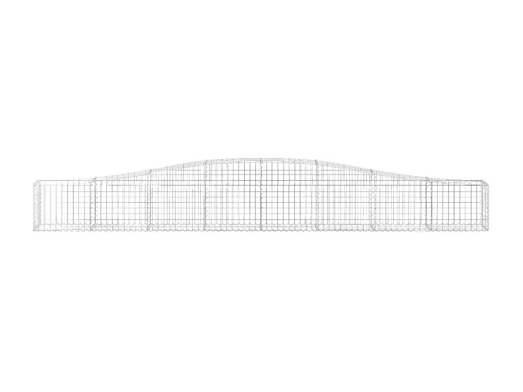 8-piece arched gabion baskets, 400x30x40/60 cm, galvanized iron, BZHF63507