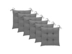 6-piece garden chairs with grey cushions, solid teak wood VTAF33755