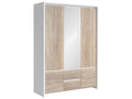 Zensova 3-Door Wardrobe, White and Wood, XTKR46672