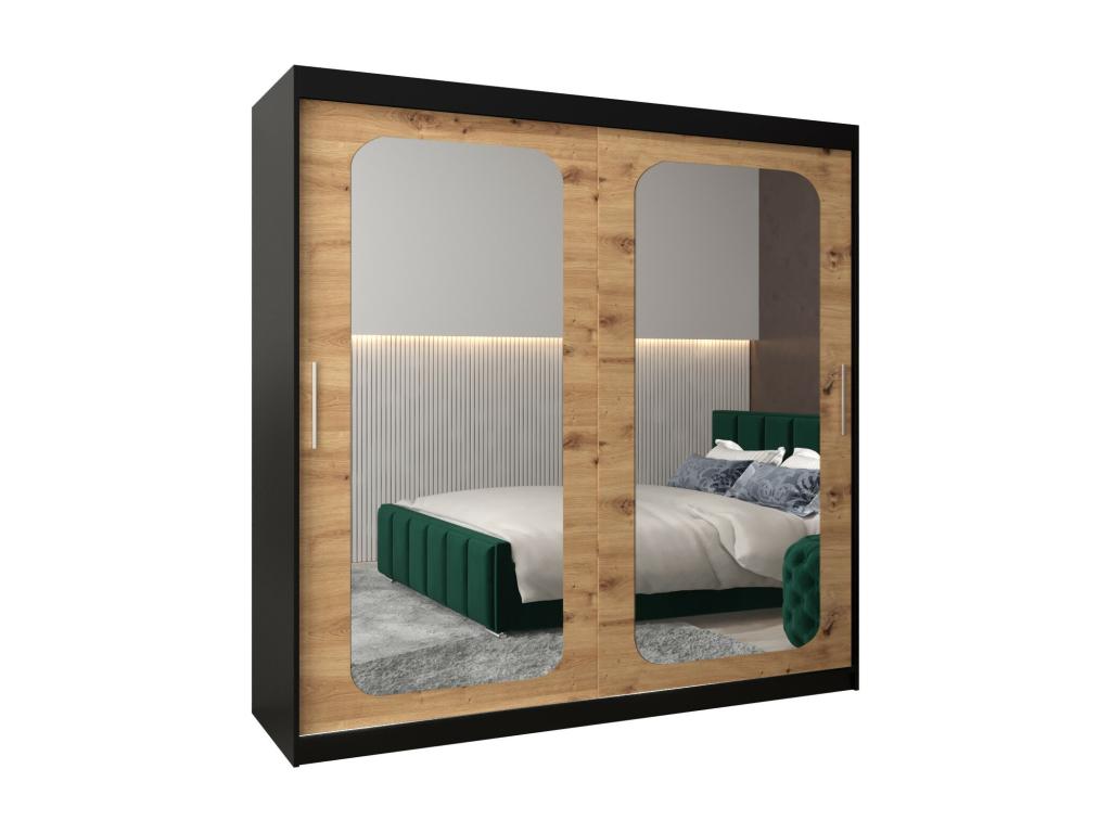 T3 Sliding Door Wardrobe 200/200/62 2 Doors Black/Elariva GDQF30744