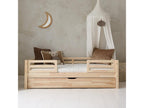 90x190 cm bed with Zensova guardrails and drawer included, Mylène Wood PRLG46894