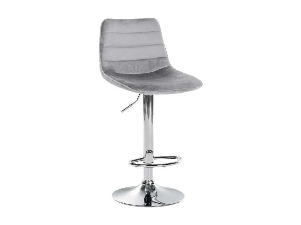 Bar stool - Velvet / Metal - Grey - Elariva JEKK38870