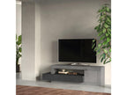 TV stand with 1 door and 1 drawer, Cement/Lead finish - Zensova LPXT59922