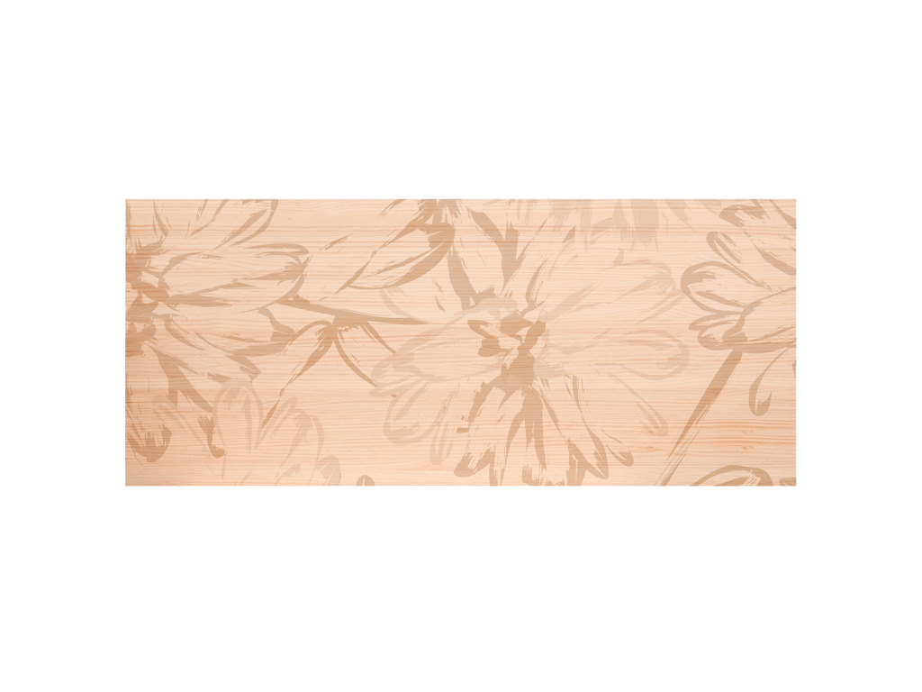 Natural pine wood headboard with print, 90x80cm - Elariva HQQE88010