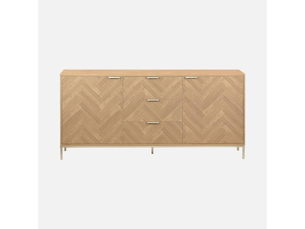 Zensova storage sideboard - two doors - two shelves - three drawers - low sideboard - W160 x D40 x H75cm TJLW93515