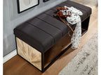 Fabric Bench 105 cm Solid Wood Upholstered Bench Hallway Bench Black YUDN92212