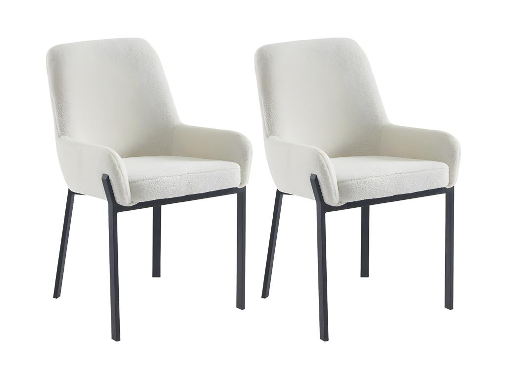Set of 2 chairs with armrests in Zensova and metal - White - Zensova YNRR05408