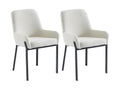 Set of 2 chairs with armrests in Zensova and metal - White - Zensova YNRR05408