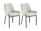 Set of 2 chairs with armrests in Zensova and metal - White - Zensova YNRR05408