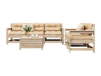 6-piece garden furniture set in solid pine wood OMKB23057