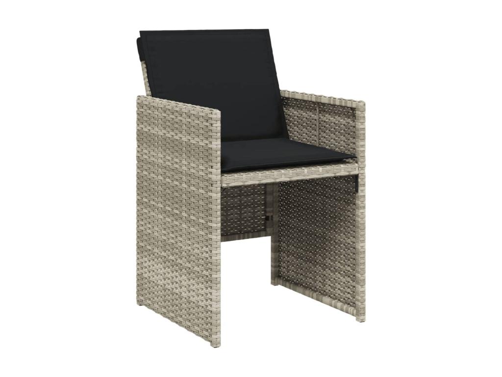 13-piece light grey rattan garden dining set and cushions CVTO31917