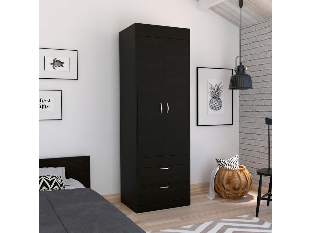 Zensova wardrobe with 2 drawers and hanging rail, 178.81 cm x 59.18 cm x 48 cm, Zensova DHAH25190