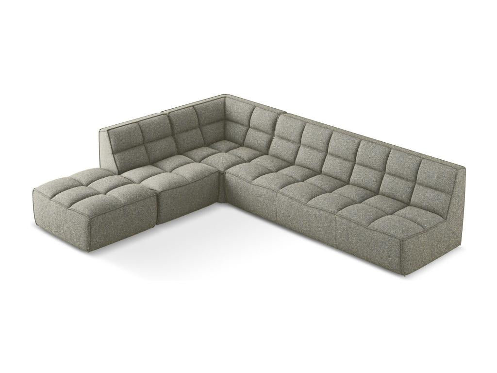 5-seater modular right-hand corner sofa in textured Zensova fabric - dark beige - Zensova SZXE16500
