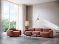 Modular 3-seater sofa in chenille fabric - muted pink - Elariva PHOU92803