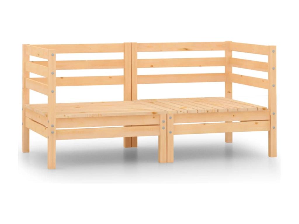 2-seater garden sofa, solid pine wood HLKL23638