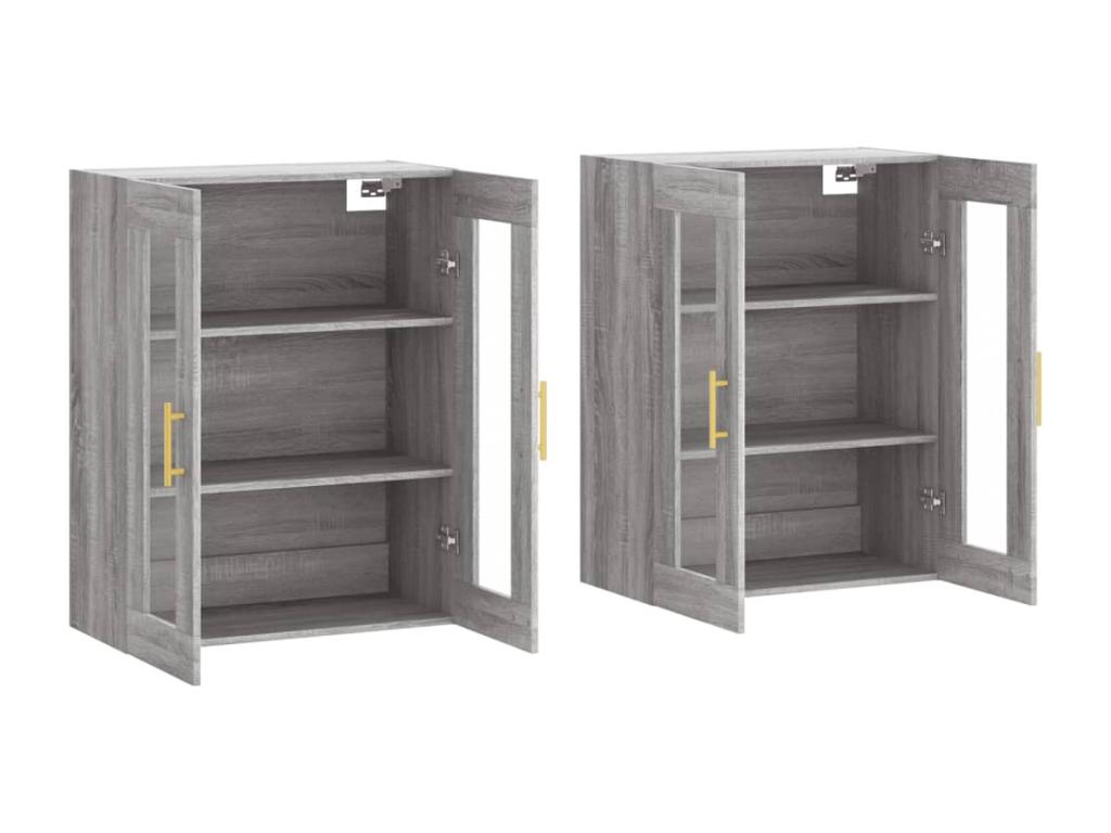 2-piece wall cabinets, grey engineered wood finish, FBHB62117