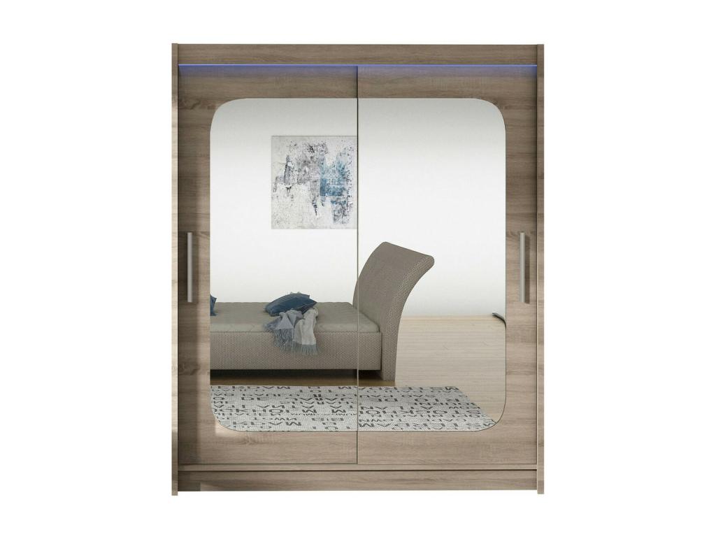 Wardrobe 135 Truffle Oak 200x150x58cm Sliding Wardrobe Doors BZXS33127