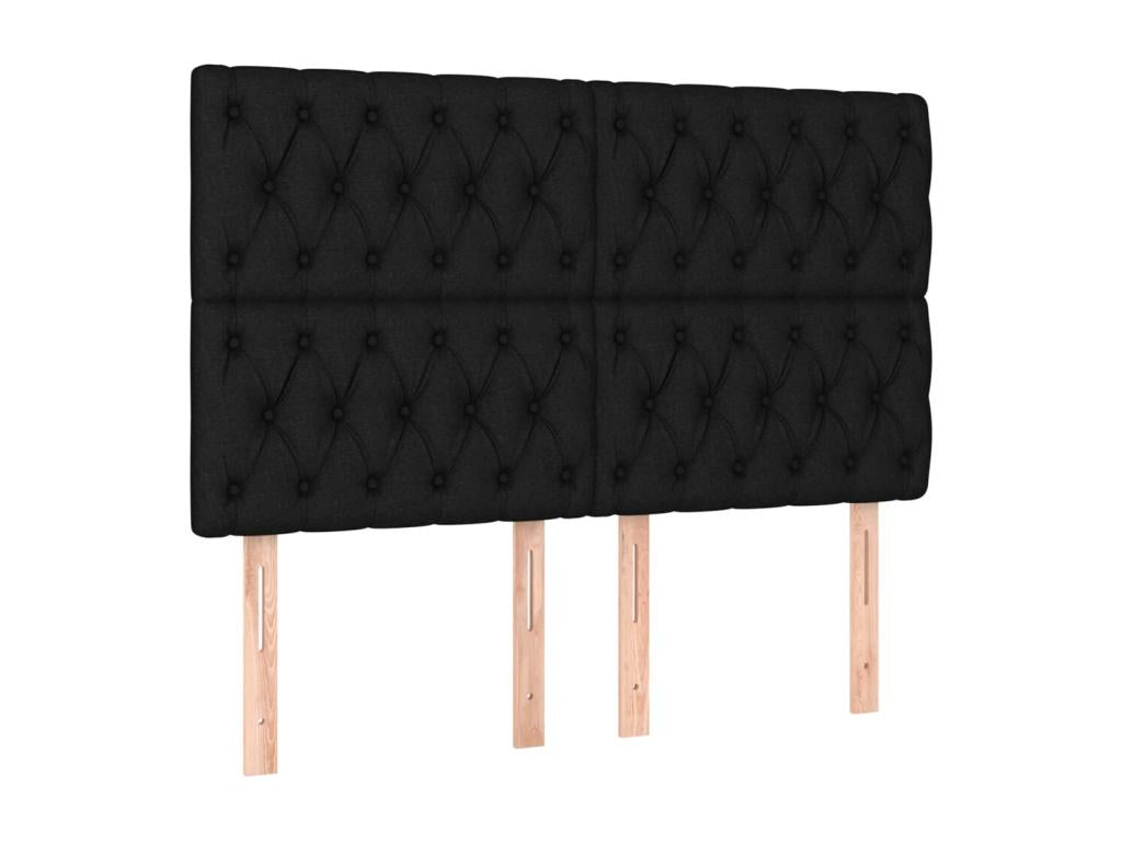 Upholstered bed base with mattress, black, 160x200 cm, fabric GHQR39109