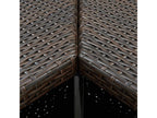4-piece garden bar set and cushions, brown woven resin, ANEB25111