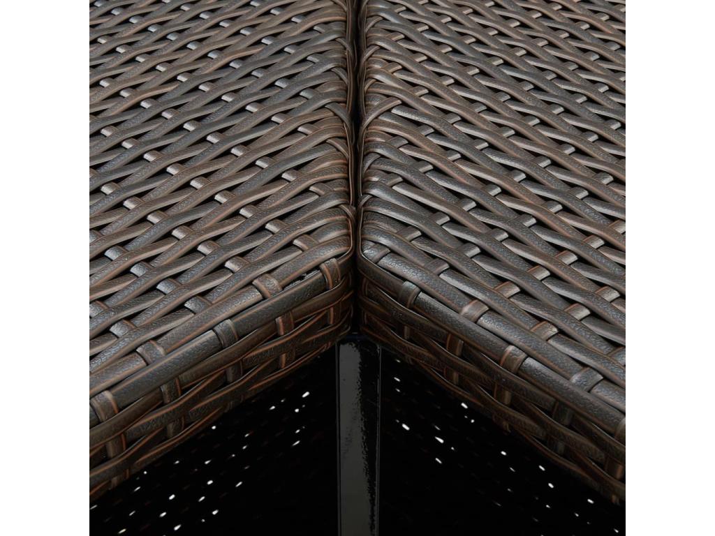 4-piece garden bar set and cushions, brown woven resin, ANEB25111