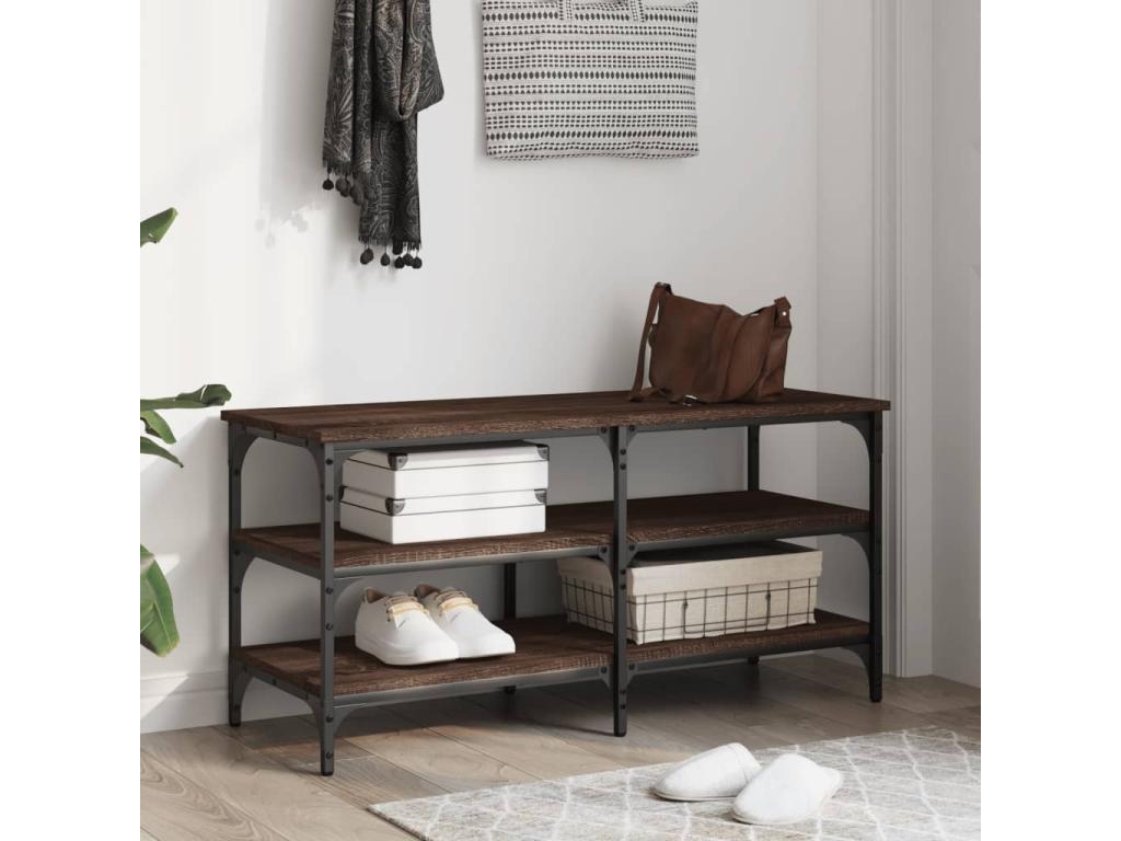 Shoe bench oak brown 100x38.5x49 cm Zensovaing¨¦nierie NDUW11868