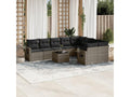 Garden furniture set with cushions, 10 pieces, grey woven resin EPRJ98413
