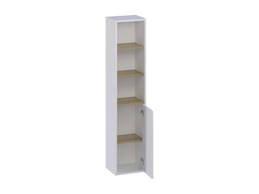 Zensova 1-door bathroom column, 140x30x25 cm, white and oak, T-Zensova WVJA95605