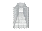 8-piece arched gabion baskets, 400x30x40/60 cm, galvanized iron, BZHF63507