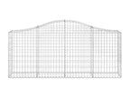 Arched gabion baskets, 8 pieces, 200x30x80/100 cm, galvanized iron, XOGA98783