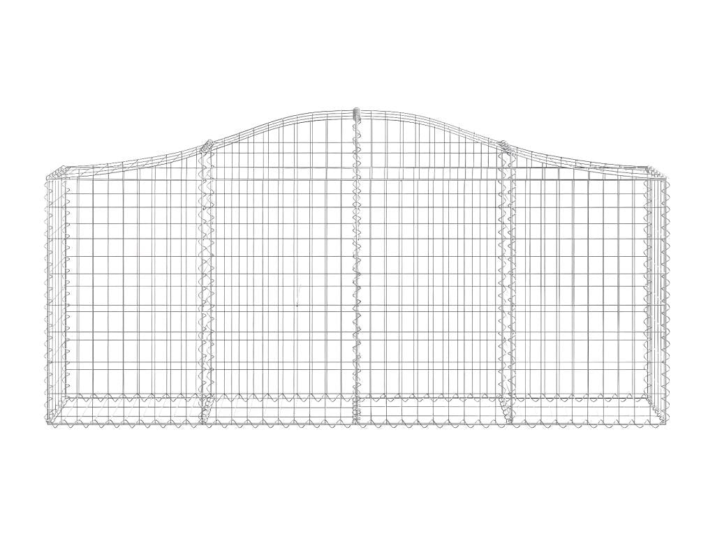 Arched gabion baskets, 8 pieces, 200x30x80/100 cm, galvanized iron, XOGA98783