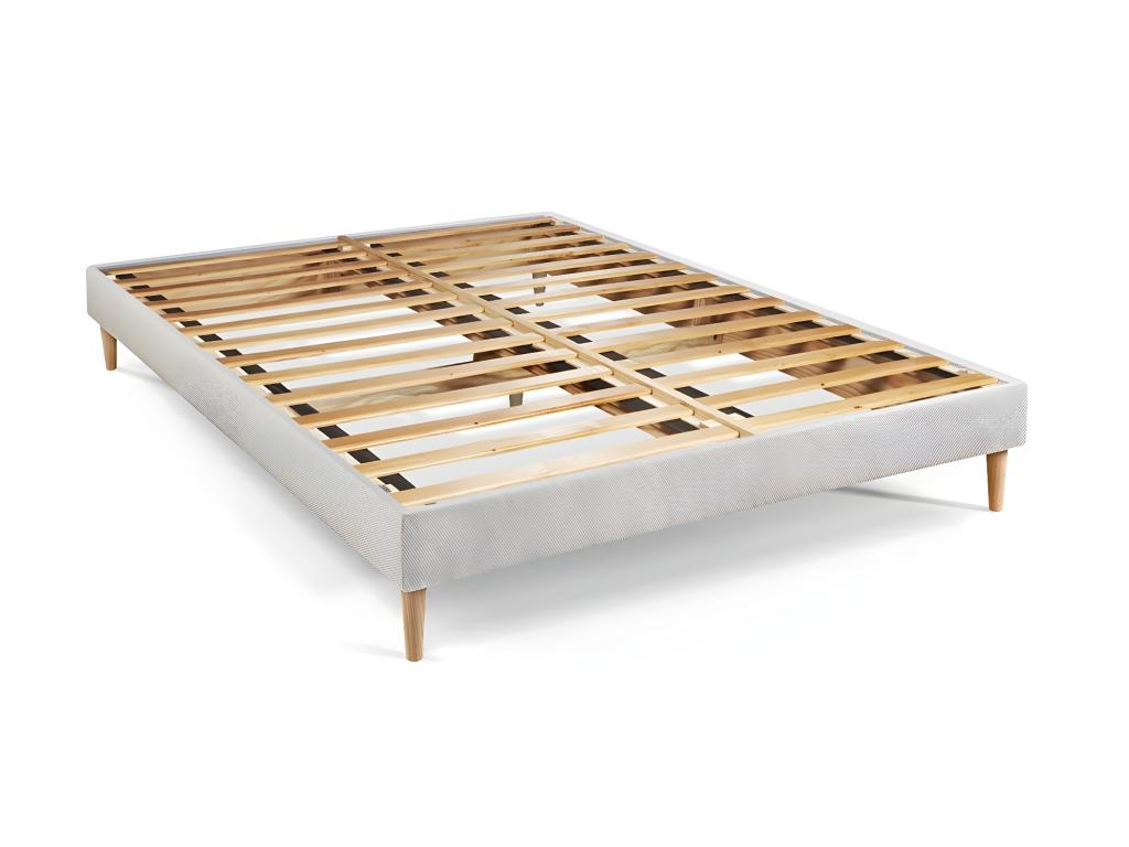 Ready-to-sleep pack: Lumenao 200x200cm pocket spring mattress with memory foam and Lumenao bed base, white, WUHT03934