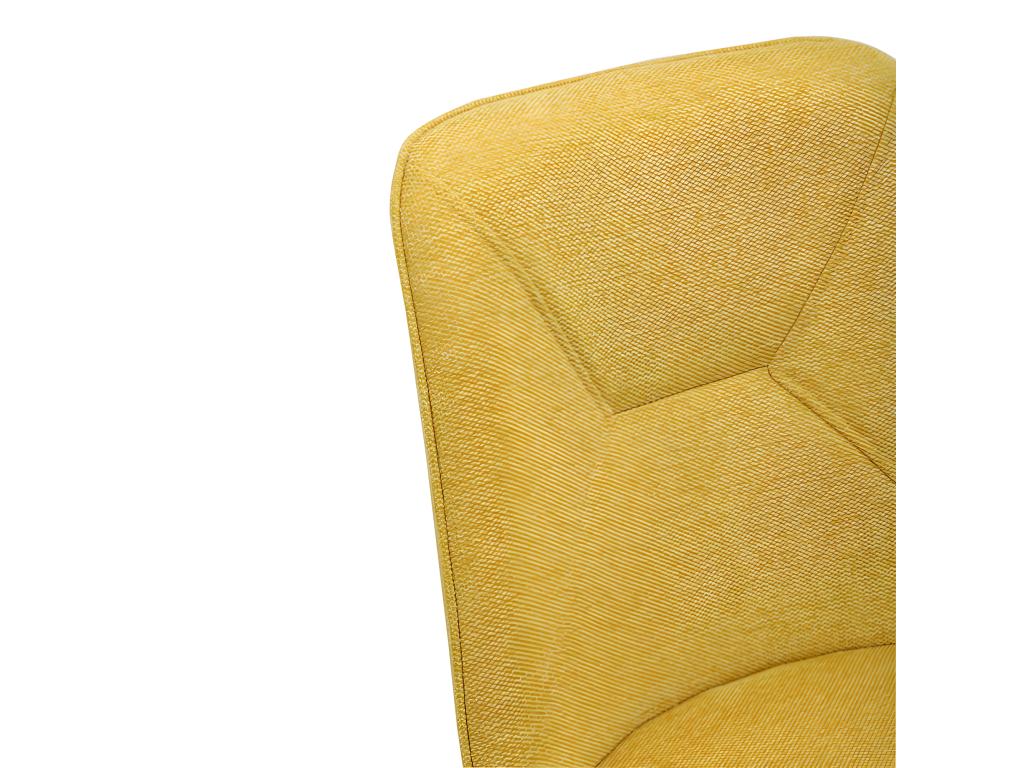 Set of 2 yellow fabric chairs with 4 black metal legs - Elariva MHOZ33227