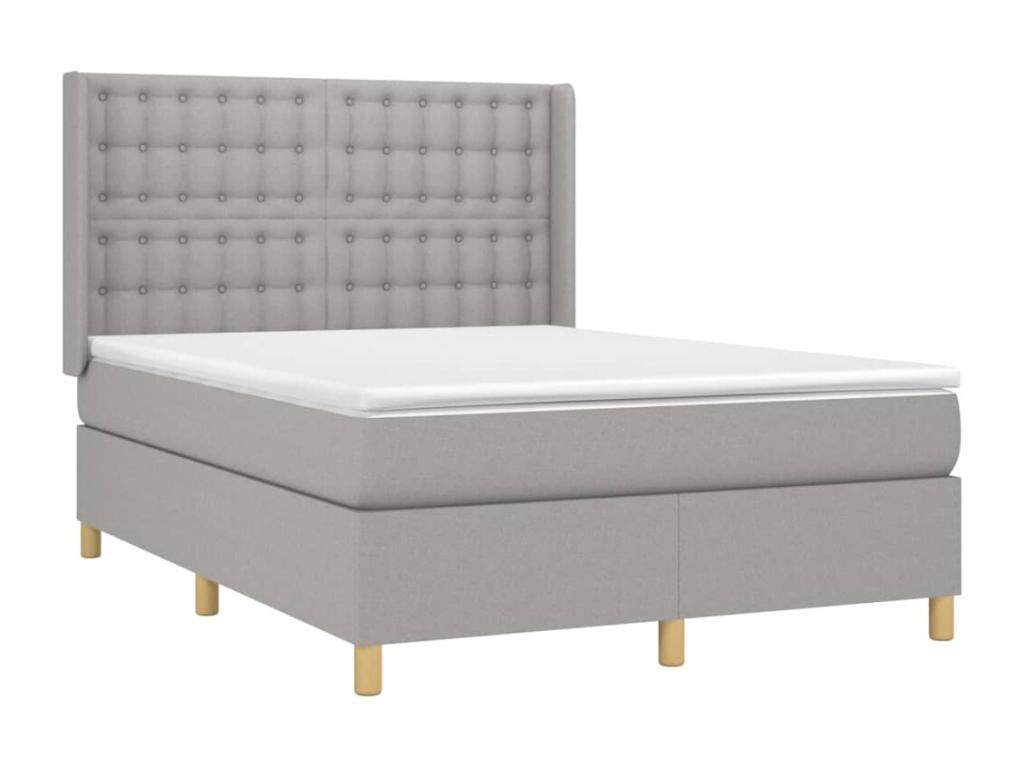 Zensova upholstered bed with light grey mattress 140x200cm Zensova BZWA08189