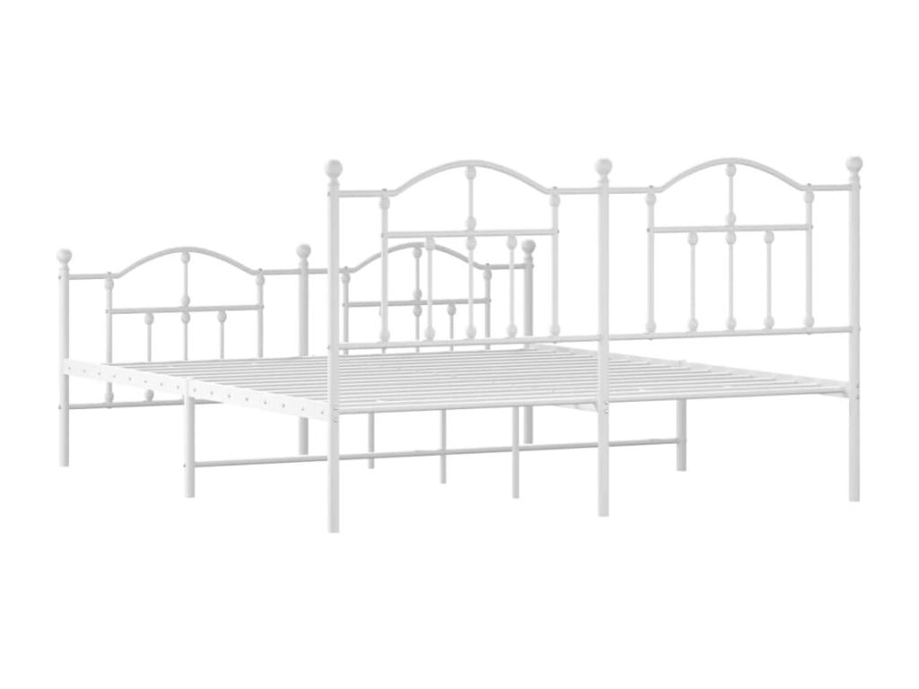 Metal bed frame without mattress and white bed legs 180x200 cm NRTJ01769