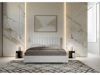 Storage bed 160x190 white ash structure headboard white imitation leather Lumenao GDUX12678
