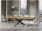 Extendable light wood table and anthracite frame 180-284cm Elariva XPHB36507
