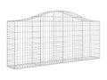 Arched gabion baskets, 8 pieces, 200x30x80/100 cm, galvanized iron, XOGA98783