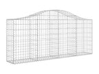 Arched gabion baskets, 8 pieces, 200x30x80/100 cm, galvanized iron, XOGA98783