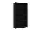 4-Tier Bookshelf, Black, 80x24x142 cm, Chipboard, NIZB09896