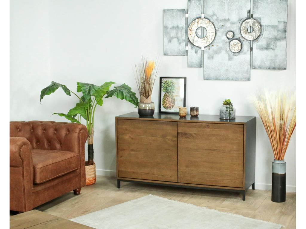 Small sideboard in solid oak and metal Zensova QKWN39271