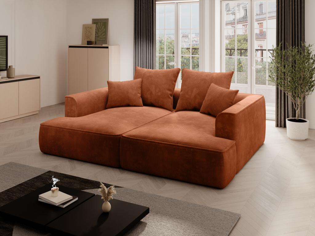 3-seater sofa with deep seat comfort in corduroy velvet Zensova VFVY49997