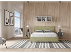 Bed with upholstered slatted base 160x210 microfiber green Lysvia GLAU77179
