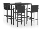 5-Piece Garden Bar Set, Black Wicker Resin CITG19321